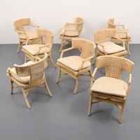 8 McGuire Rattan Arm Chairs, Paige Rense Noland Estate - Sold for $6,250 on 05-15-2021 (Lot 6).jpg